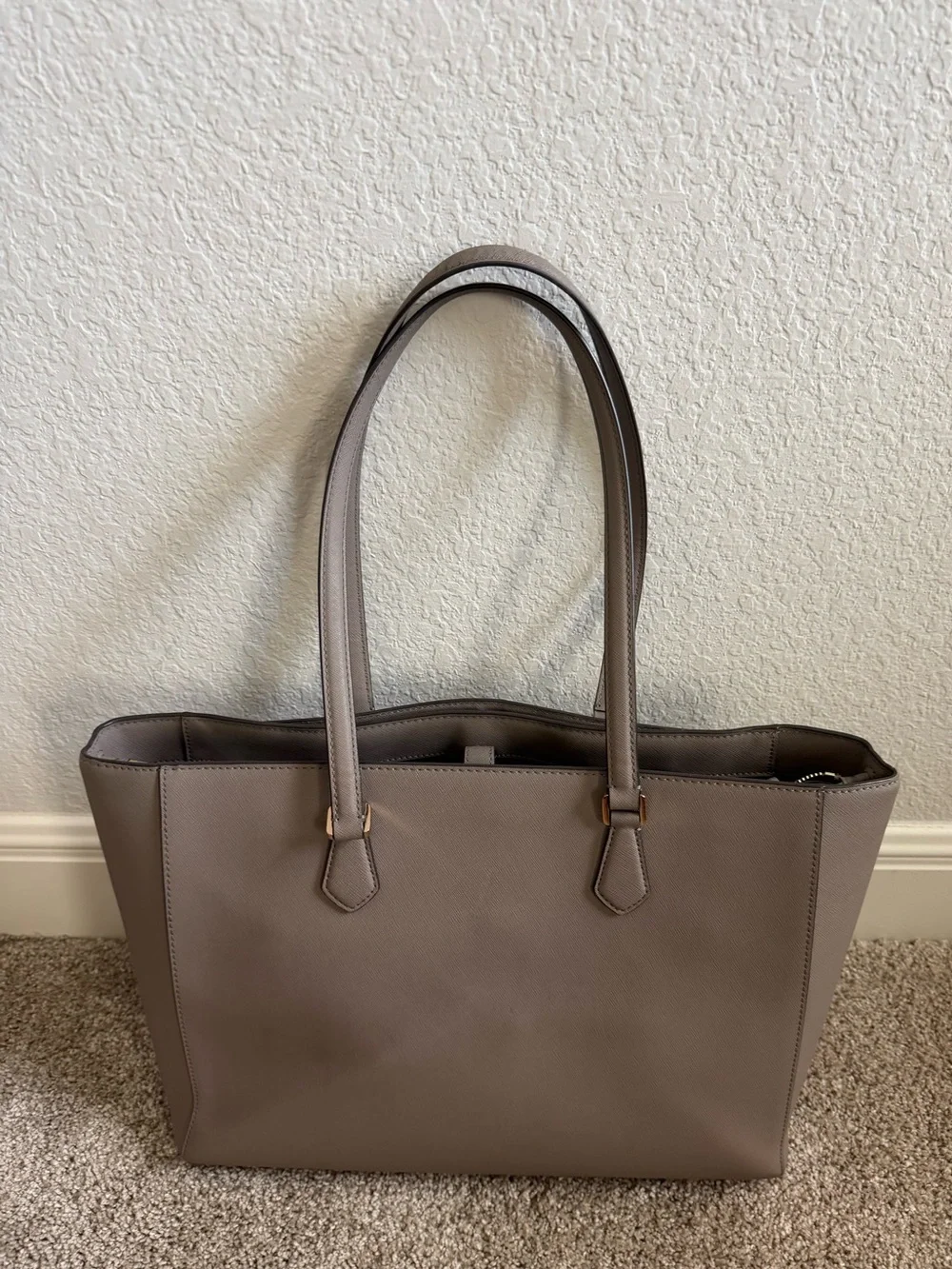 Tory Burch Robinson Large Leather Tote - Grey Heron